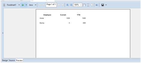 final output of the report 