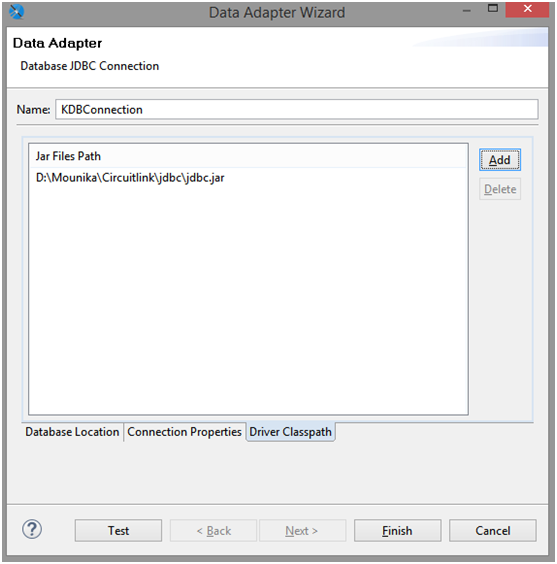 Driver classpath