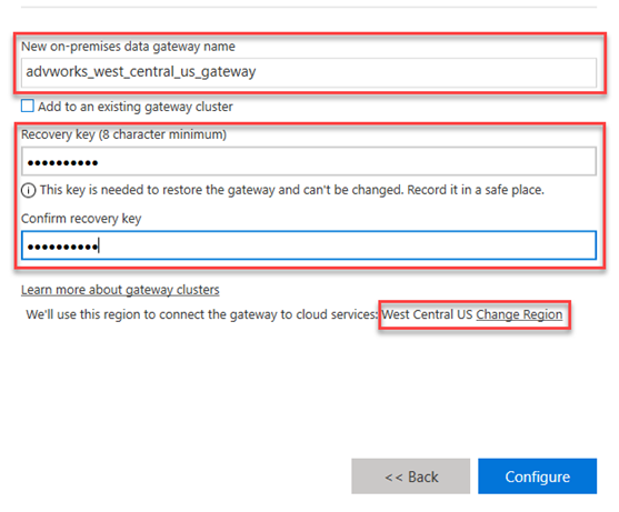 Name and Key for Gateway