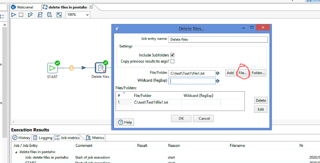 Delete Pentaho Files